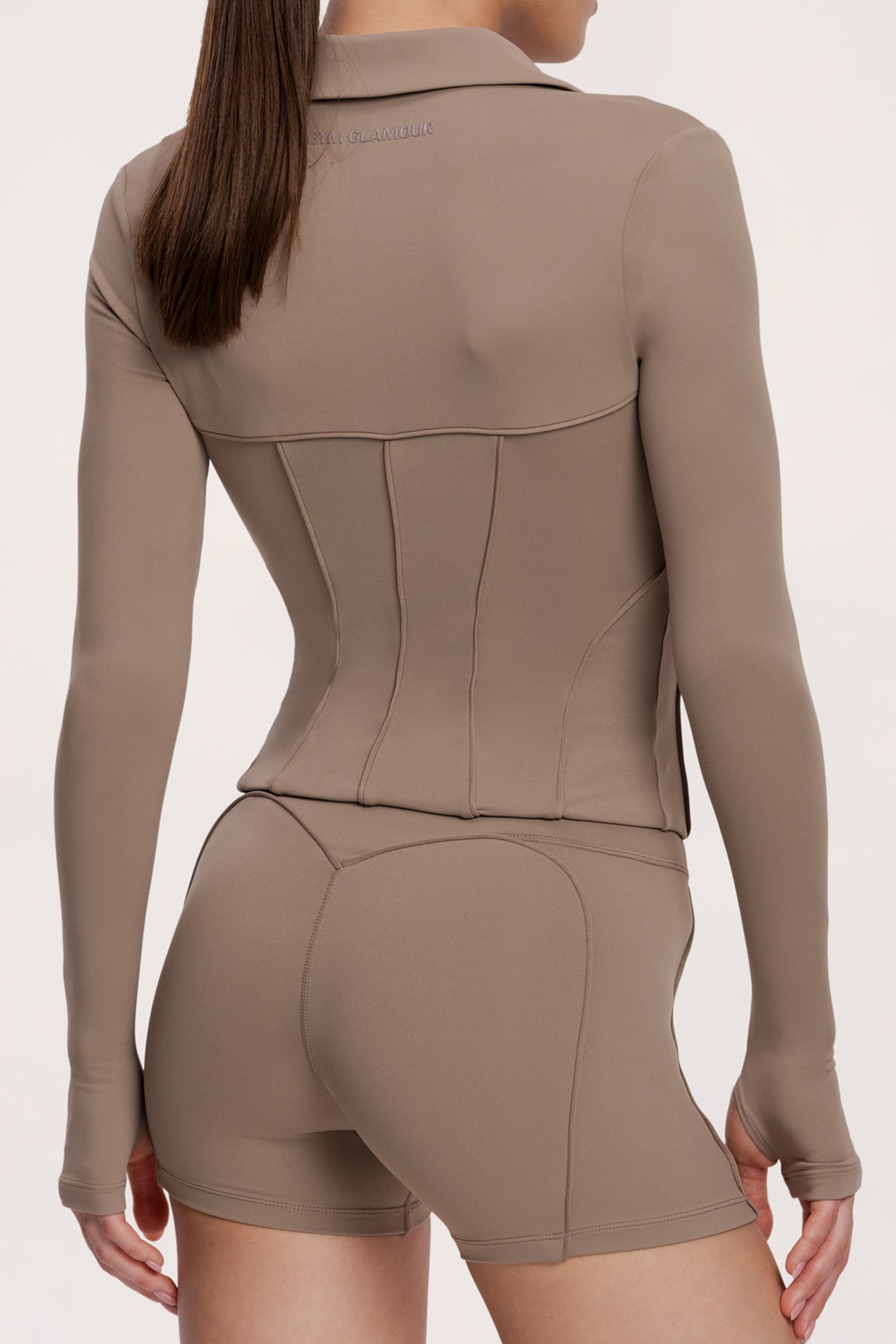 Mikina na zips pilates era warm beige
