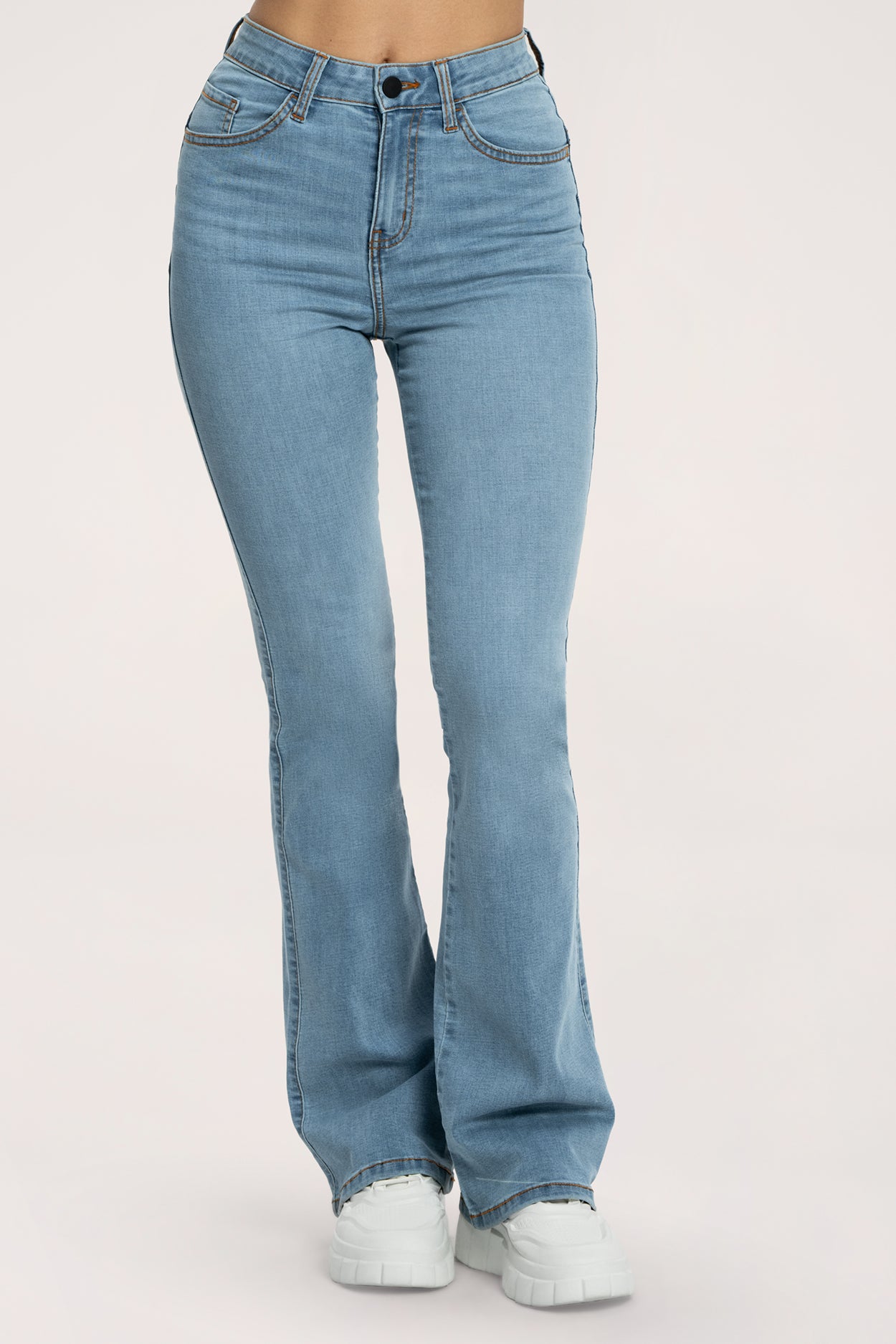 Džínsy zvony  long perfect slim light blue