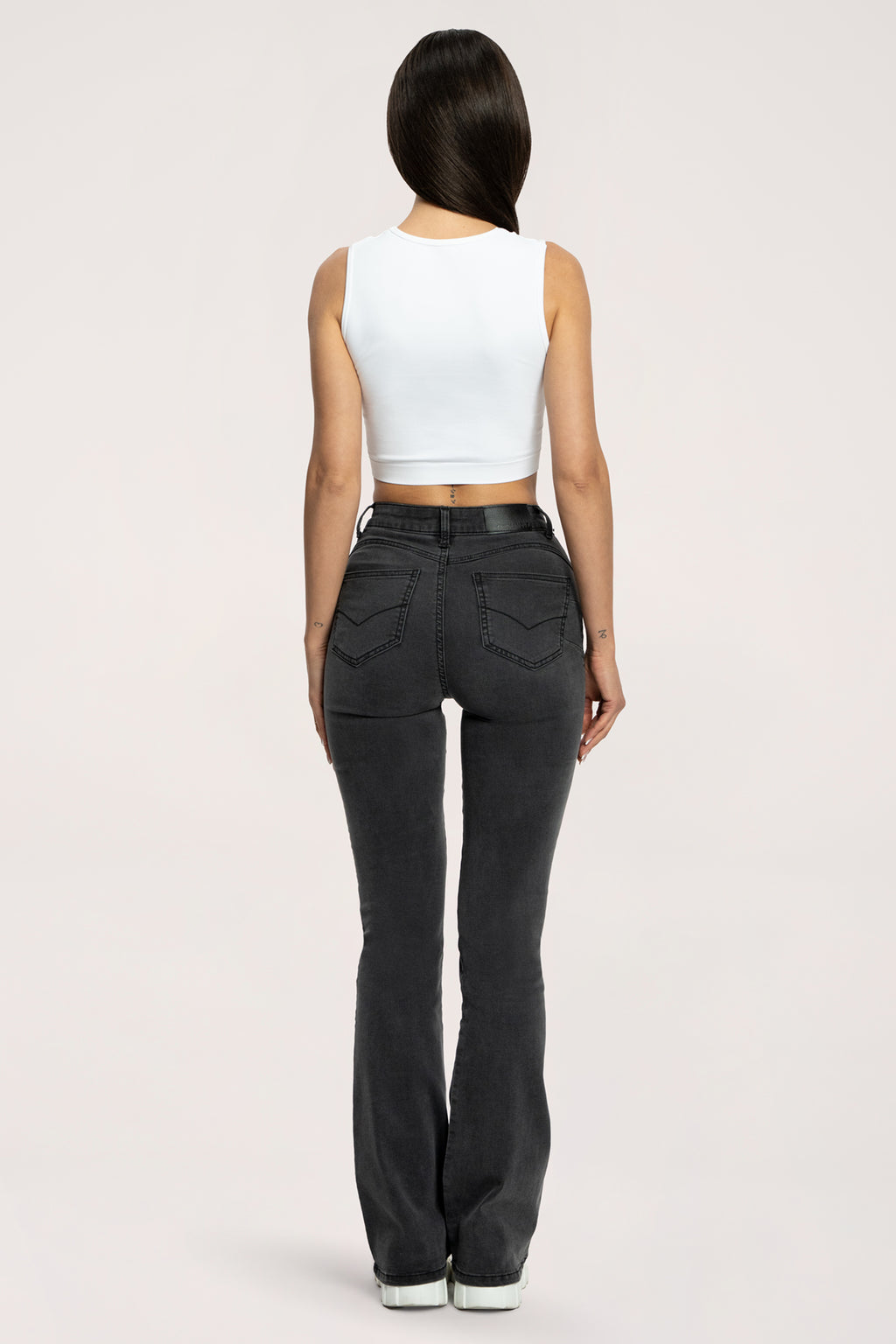 Džínsy zvony  long perfect slim black