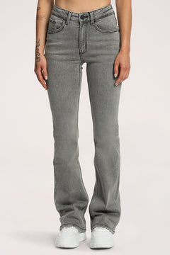 Džínsy zvony push up light grey