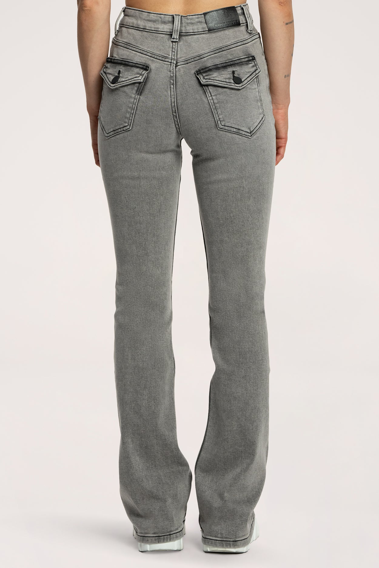 Džínsy zvony push up light grey