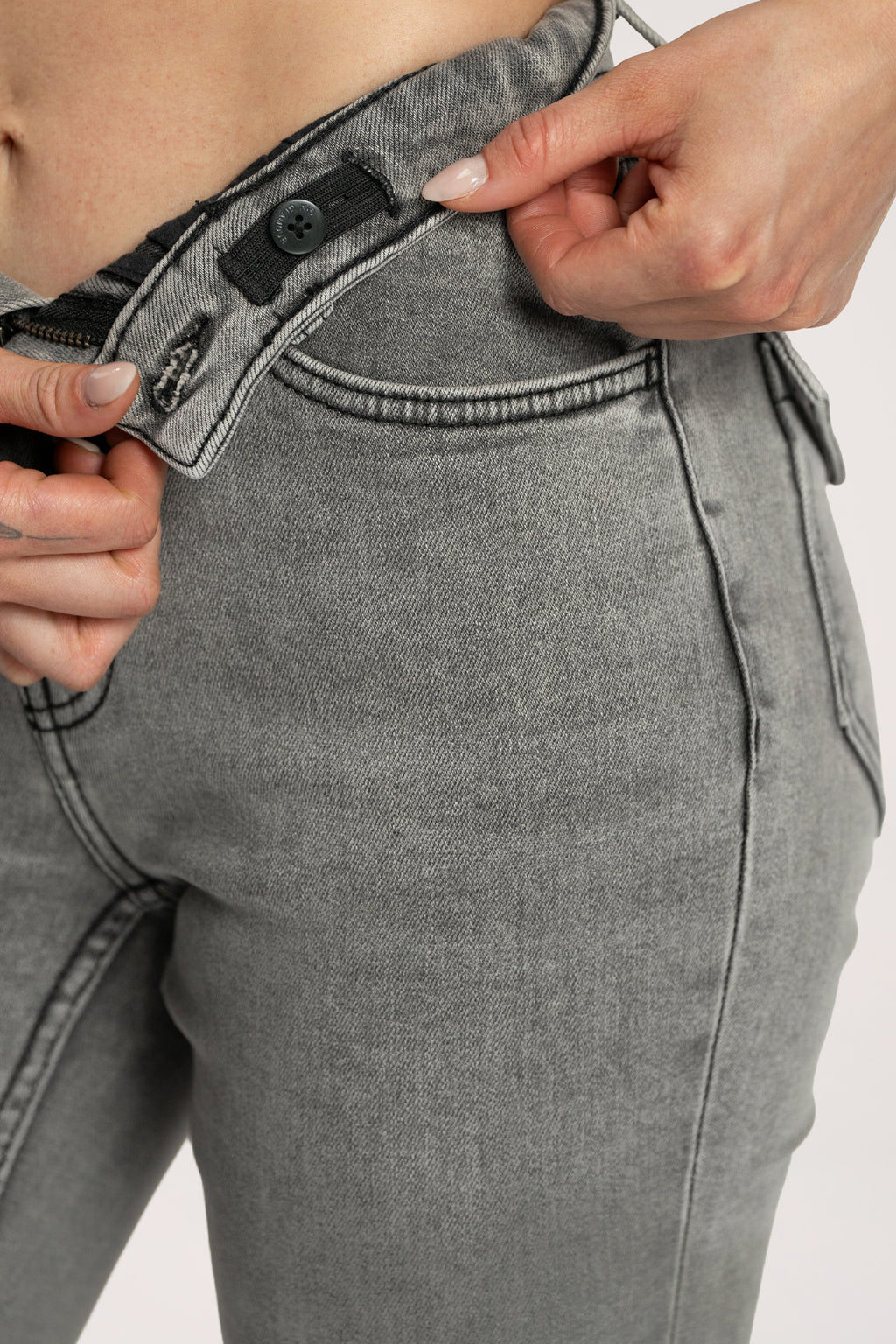 Džínsy zvony push up light grey