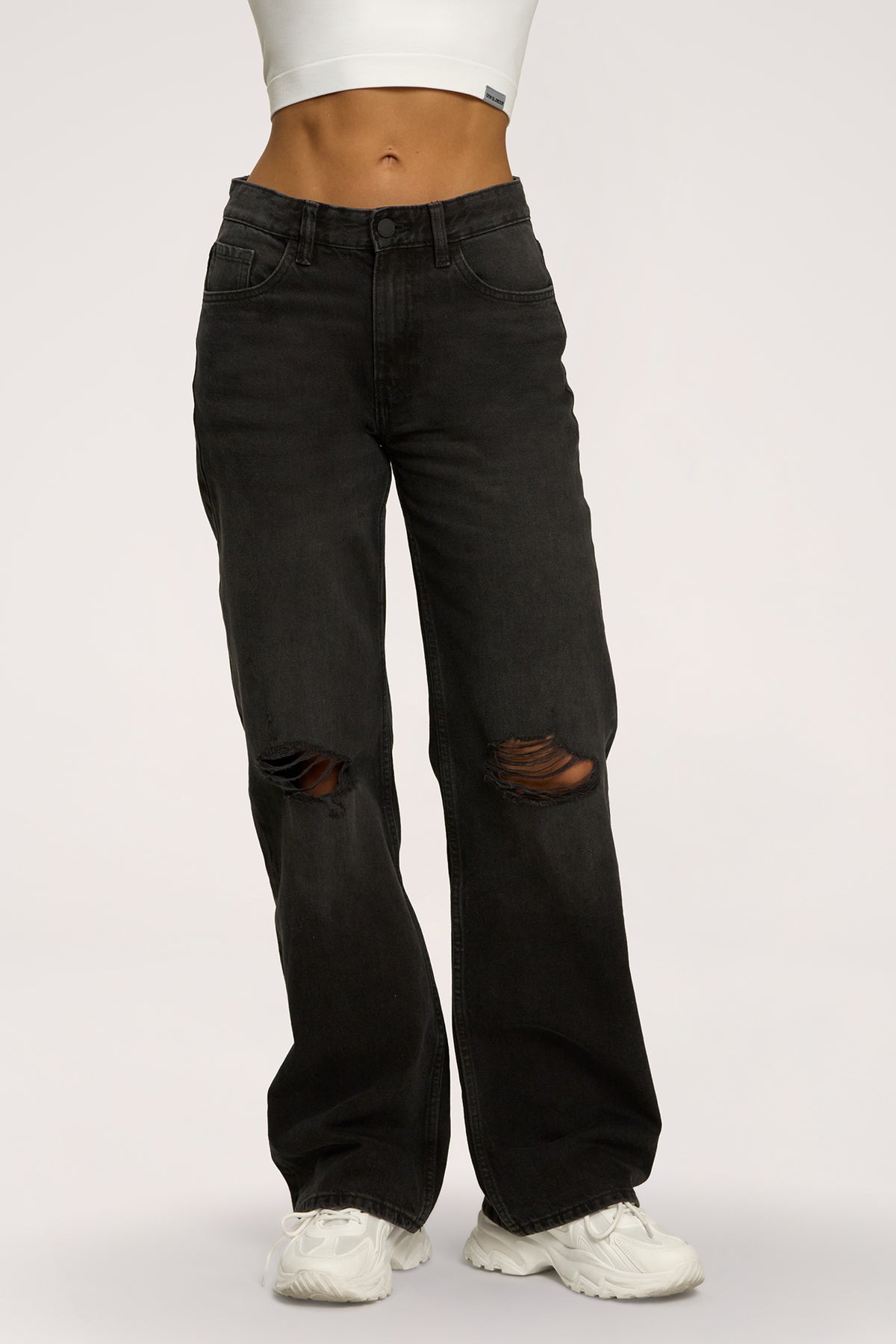 Džínsy wide relaxed black
