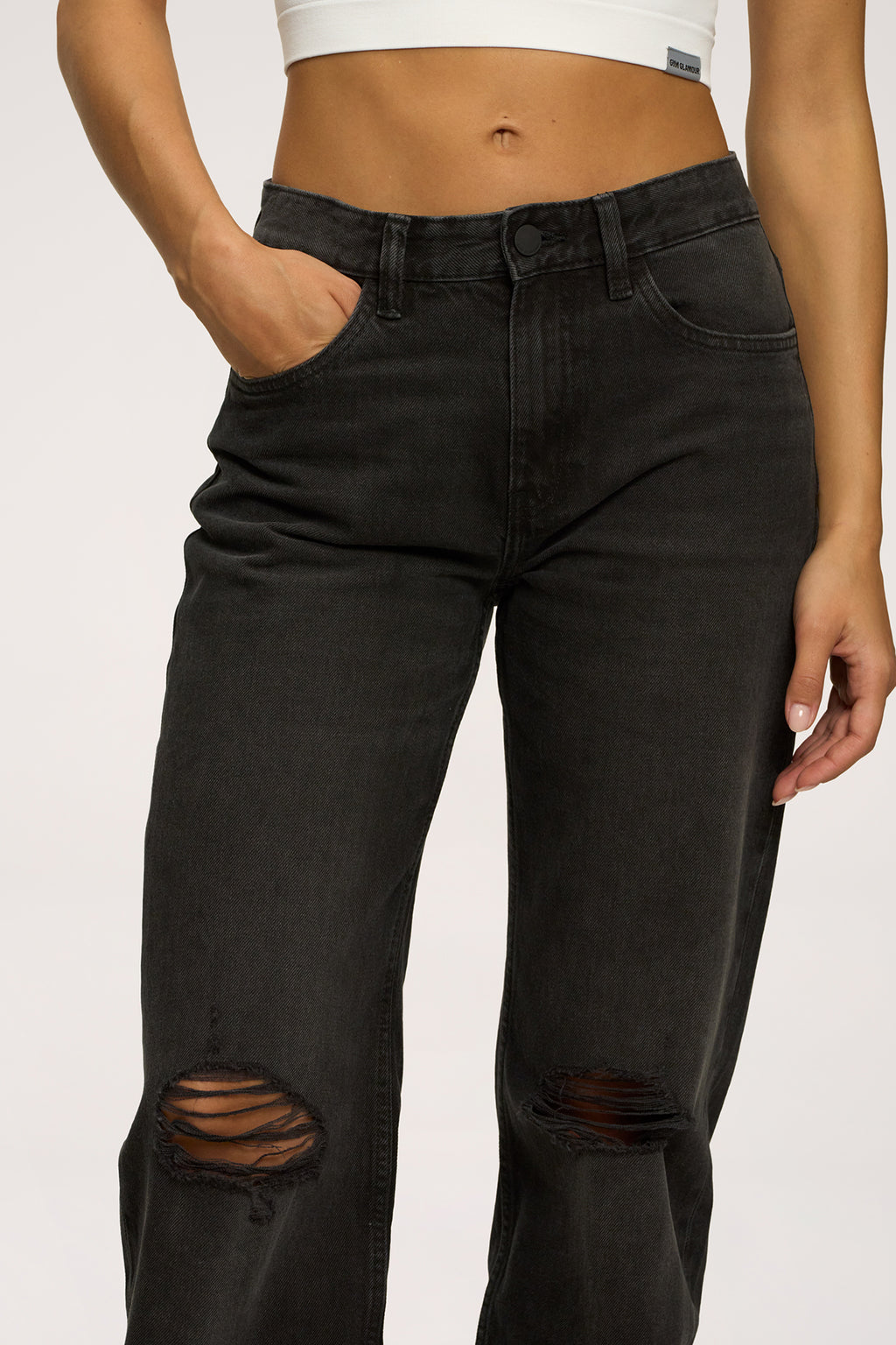Džínsy wide relaxed black