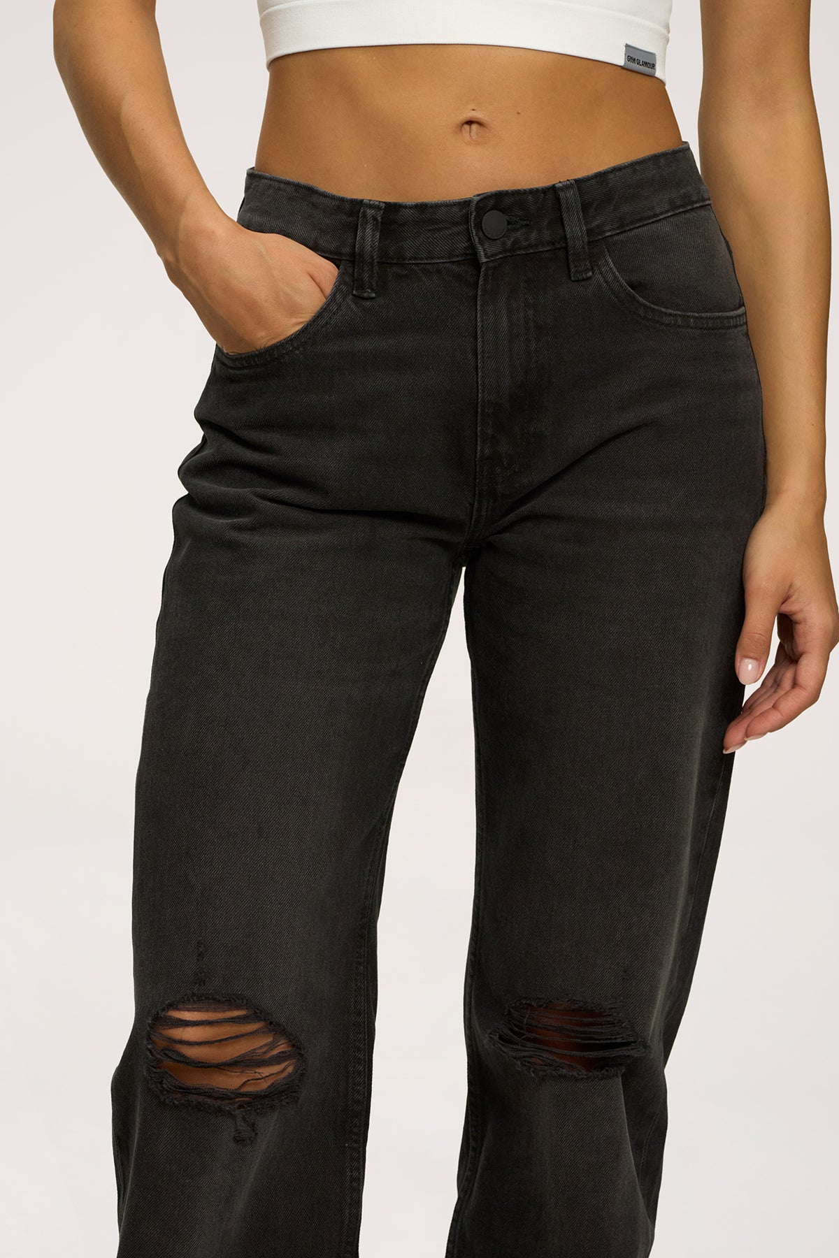 Džínsy wide relaxed black
