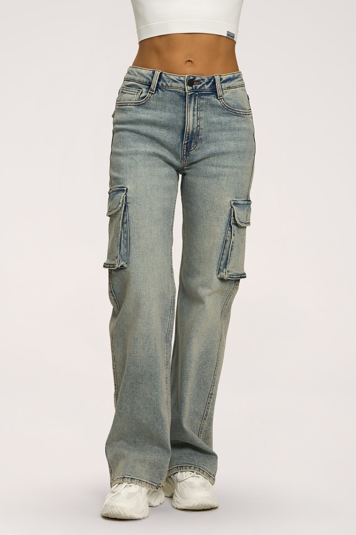 Džínsy cargo washed blue