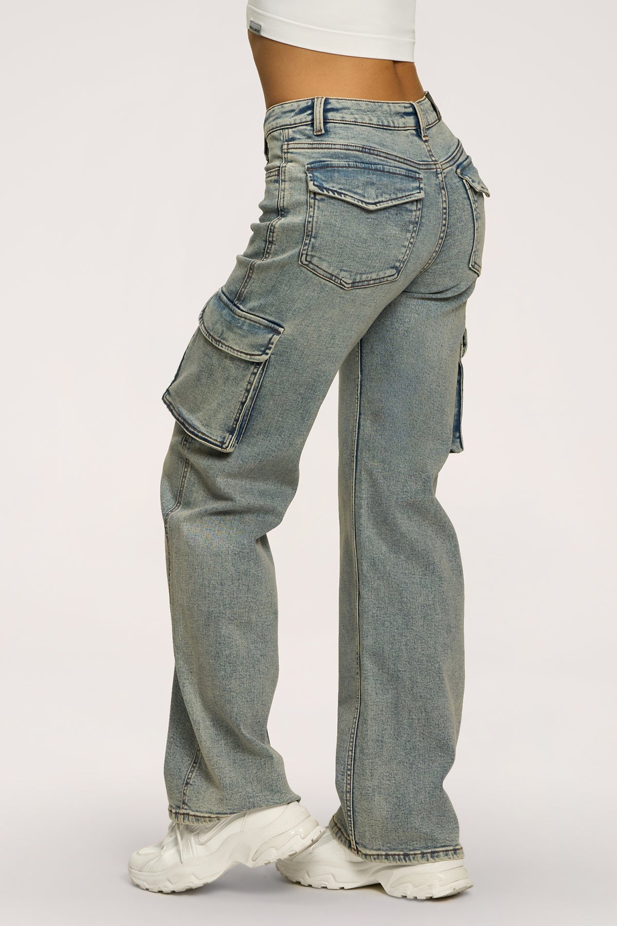 Džínsy cargo washed blue