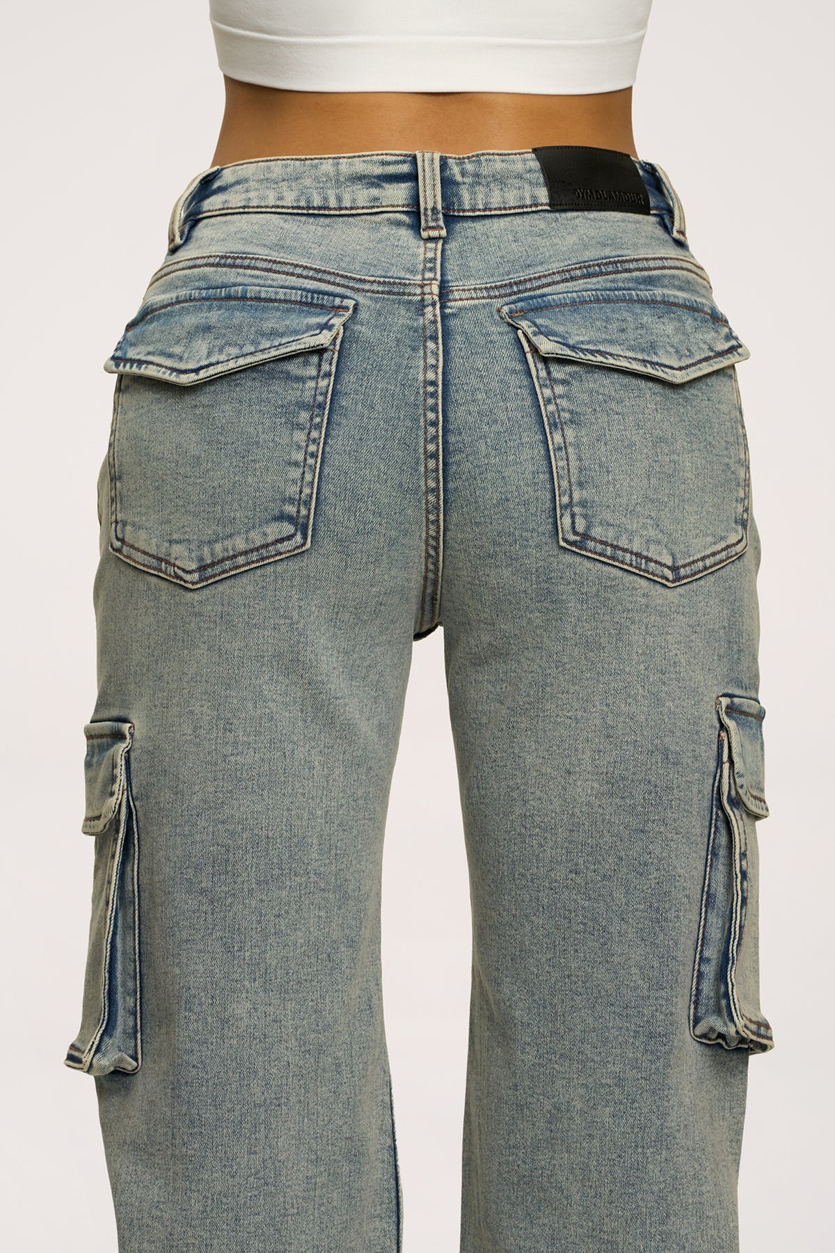 Džínsy cargo washed blue