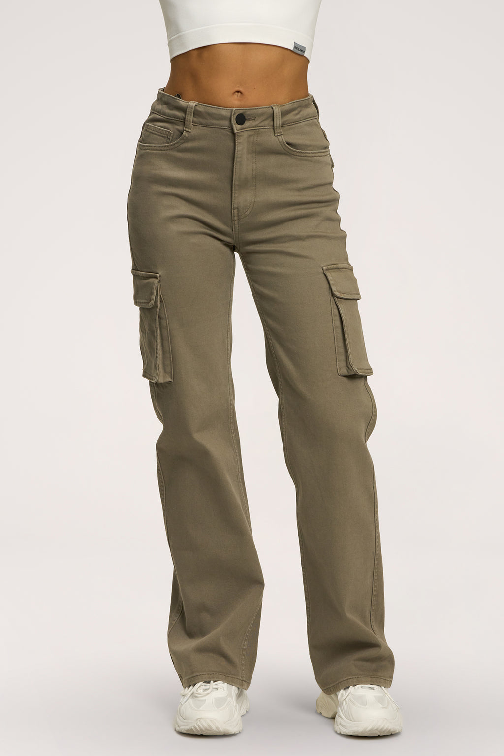 Džínsy cargo green olive