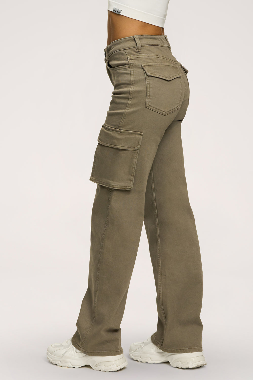 Džínsy cargo green olive