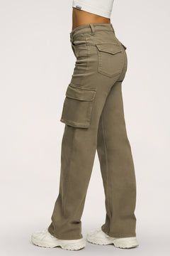 Džínsy cargo green olive