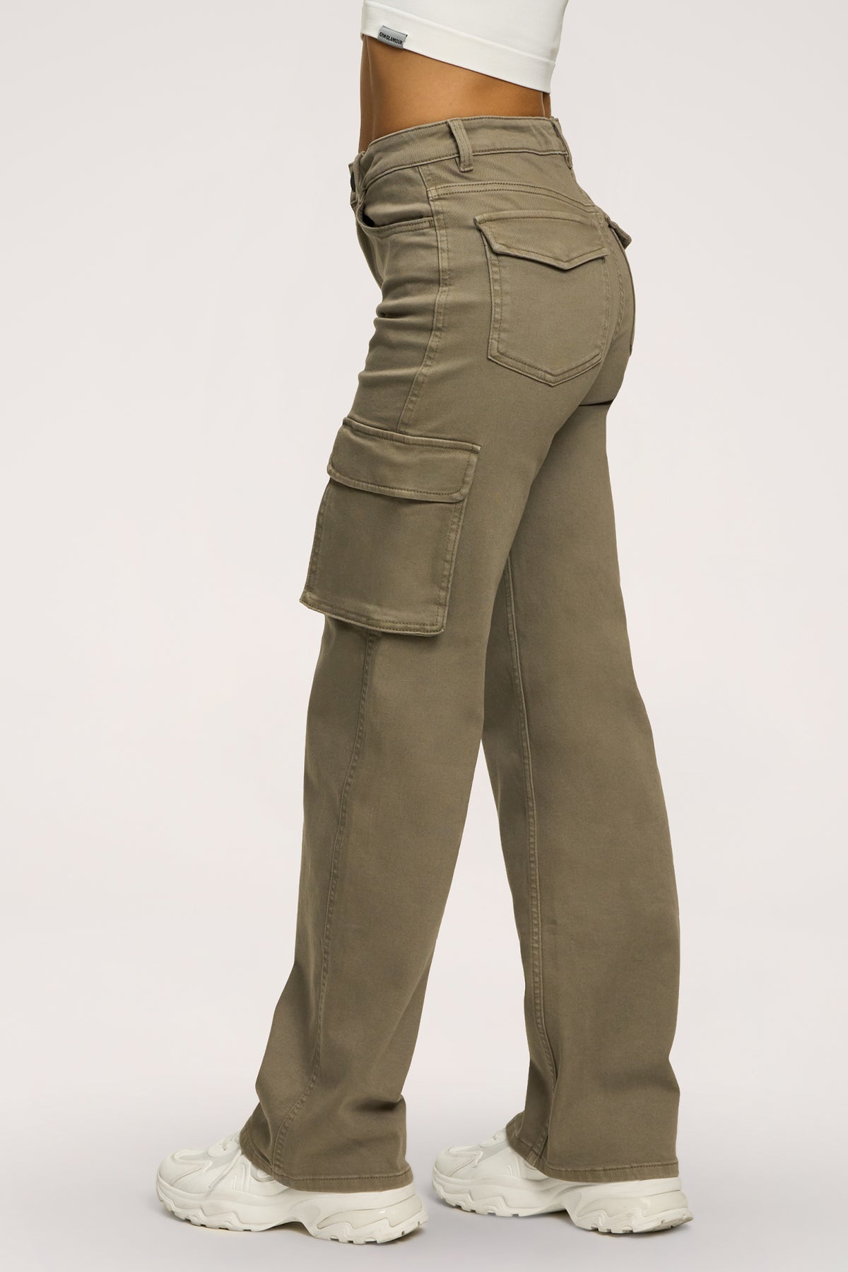 Džínsy cargo green olive