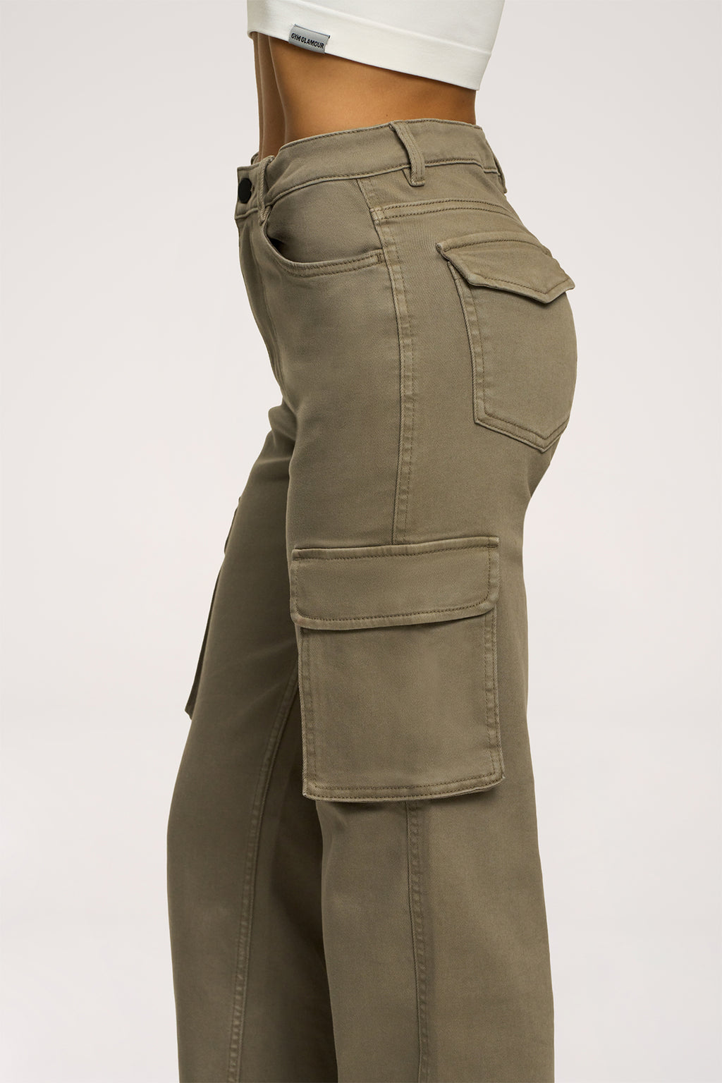 Džínsy cargo green olive