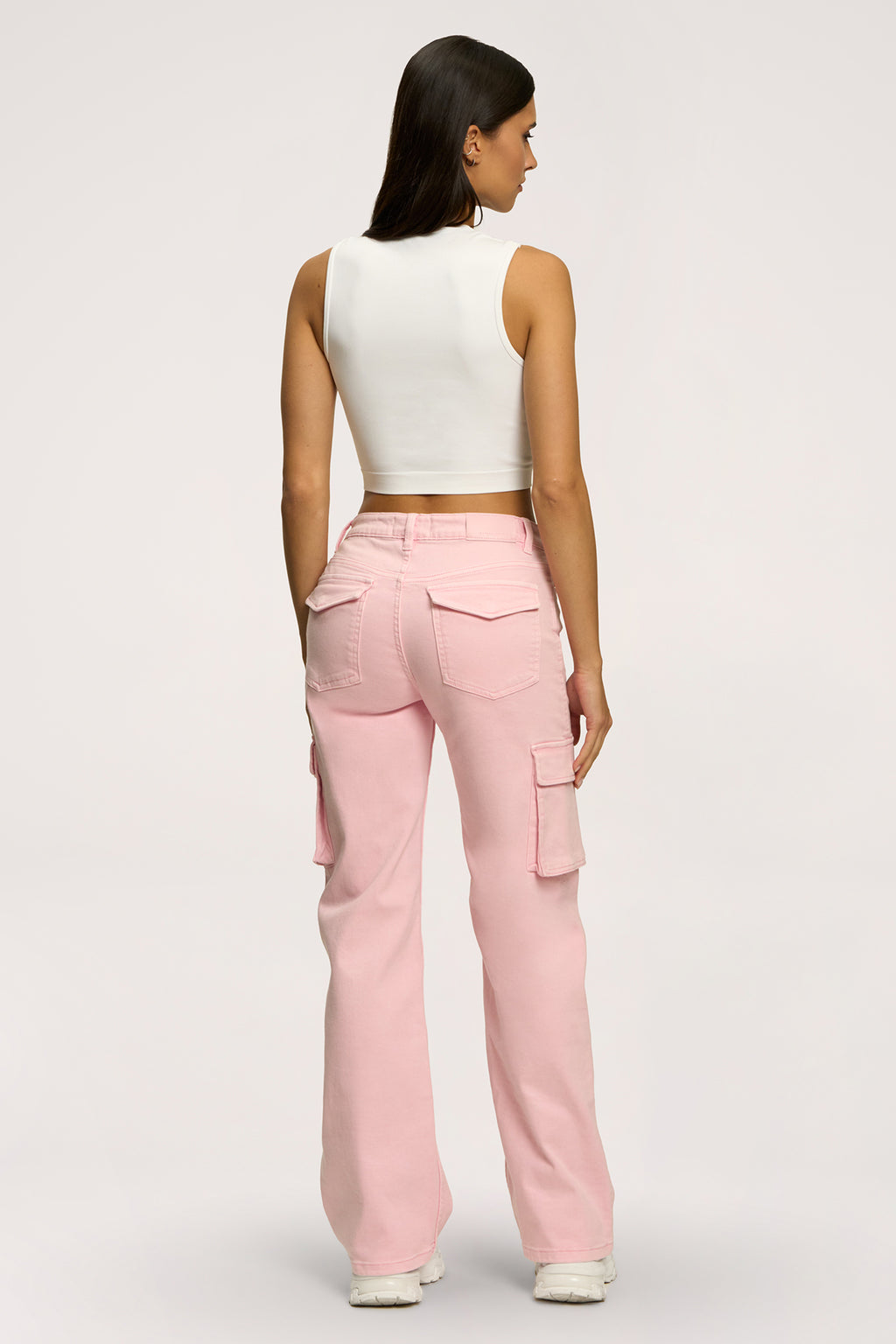 Džínsy cargo light pink