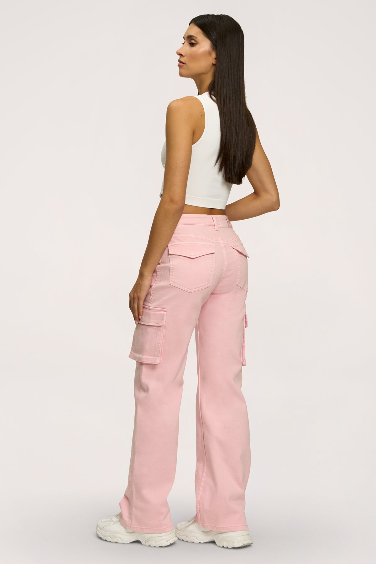 Džínsy cargo light pink