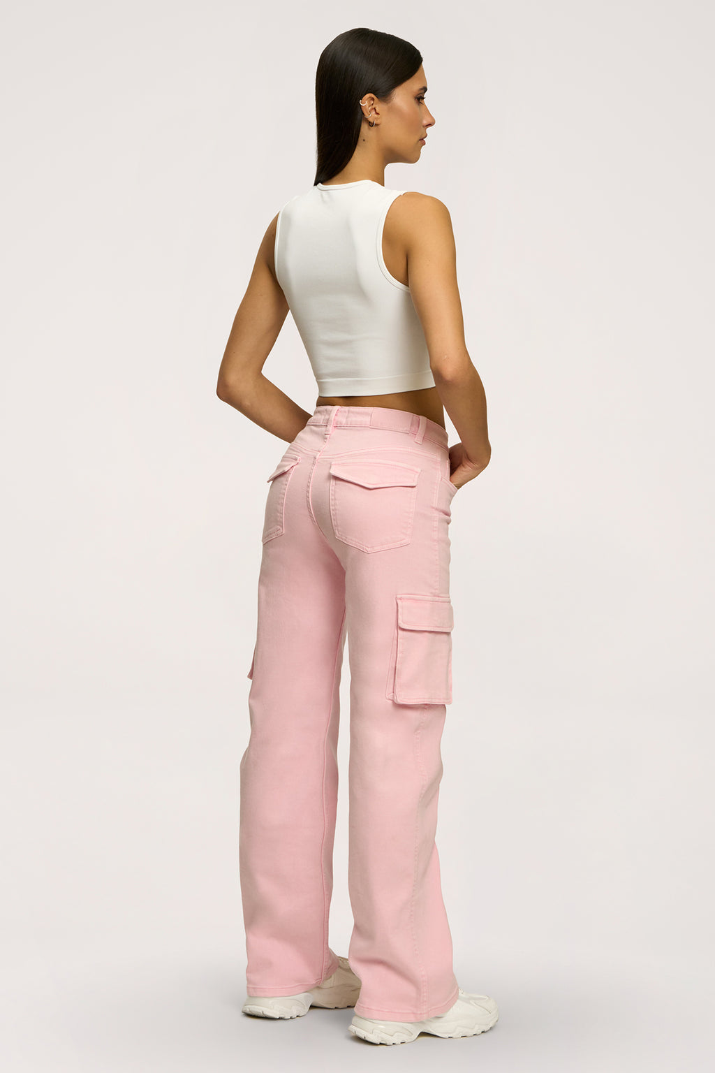 Džínsy cargo light pink