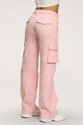 Džínsy cargo light pink