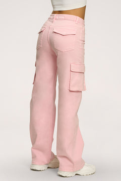Džínsy cargo light pink