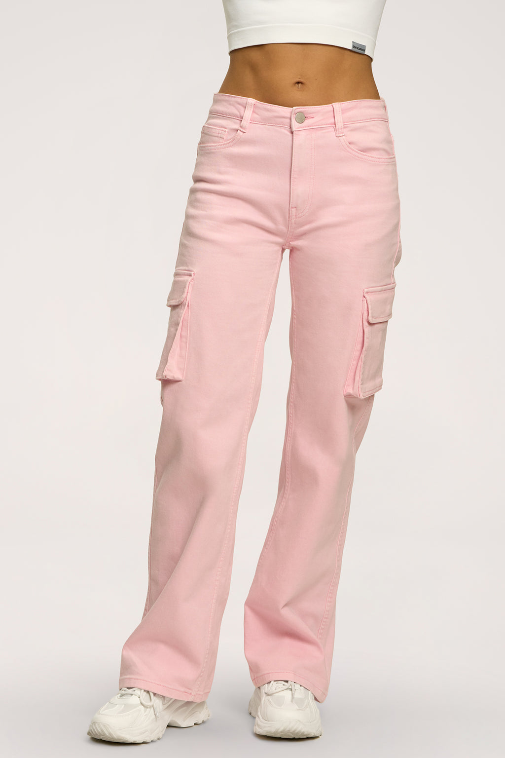 Džínsy cargo light pink