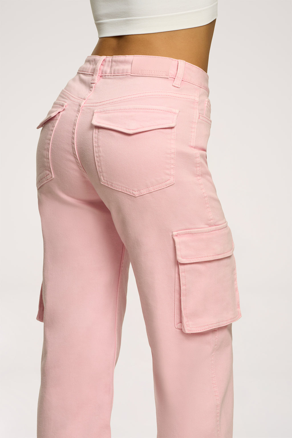Džínsy cargo light pink