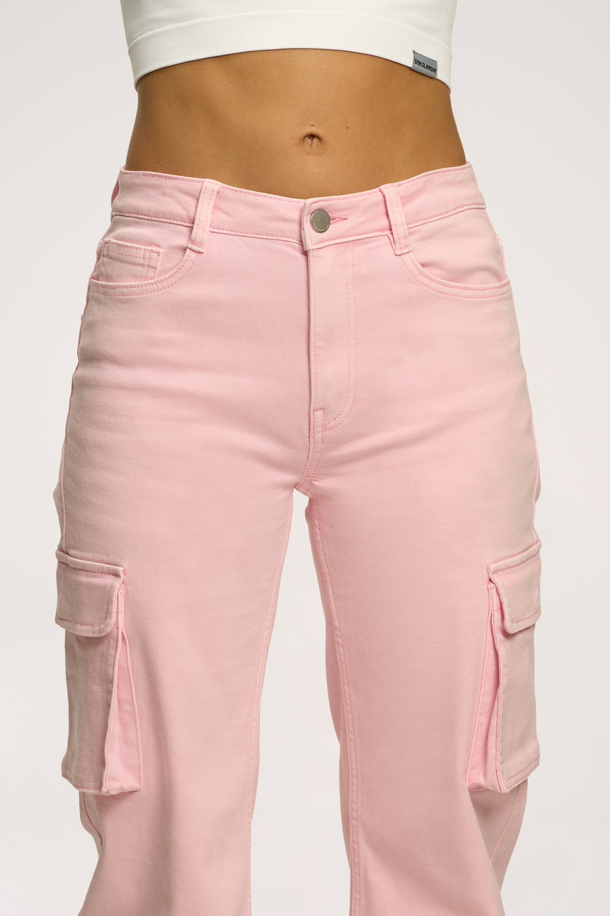 Džínsy cargo light pink