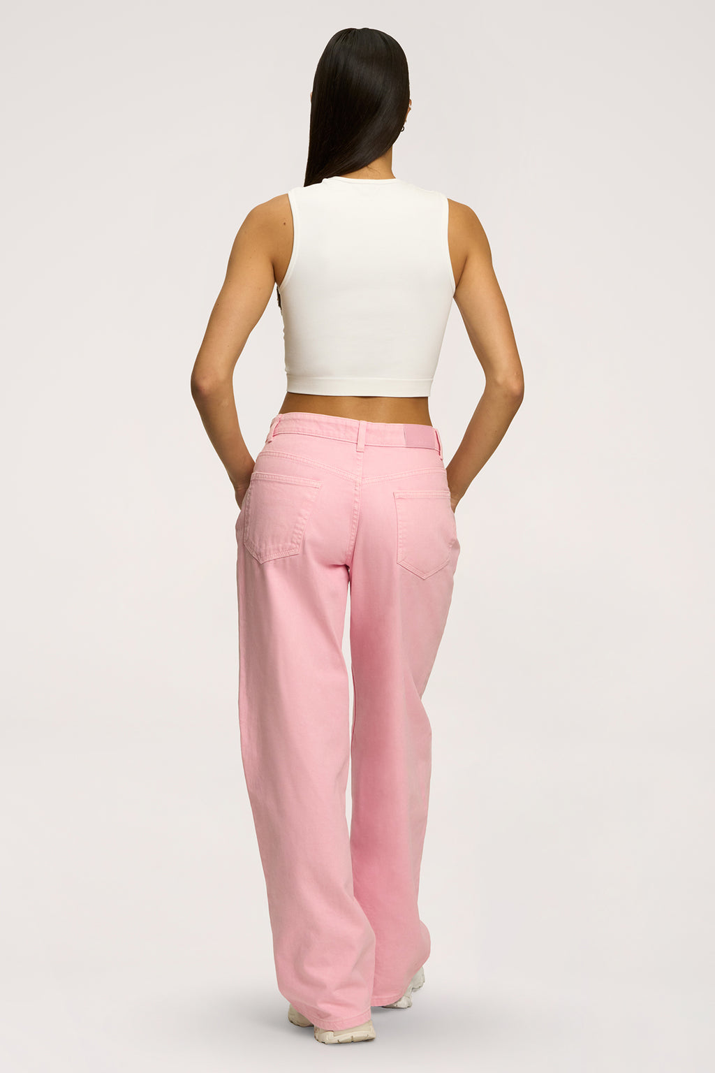 Džínsy boyfriend pink