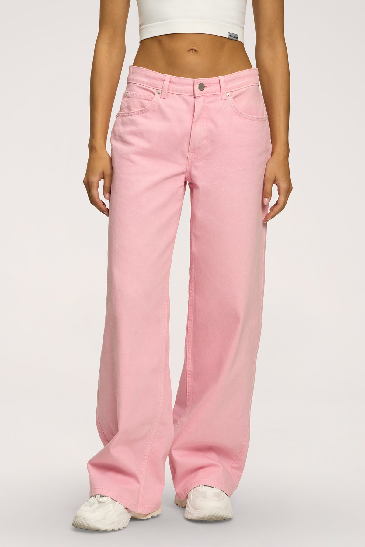 Džínsy boyfriend pink
