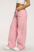 Džínsy boyfriend pink