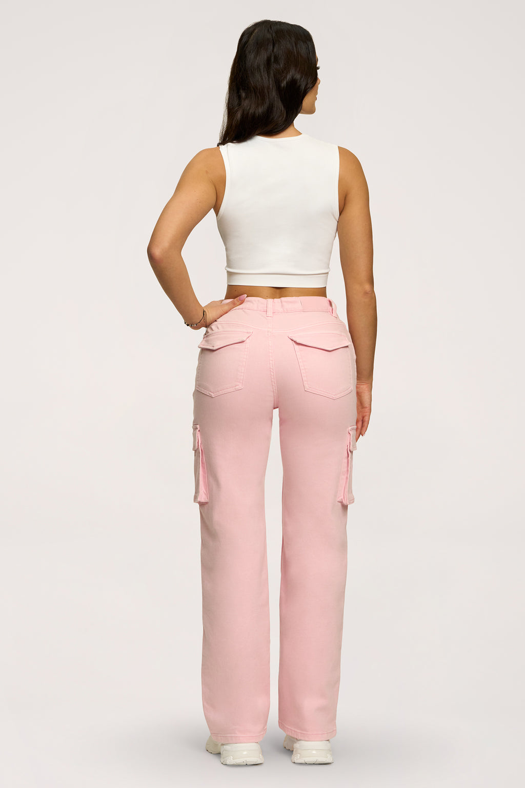 Džínsy cargo light pink