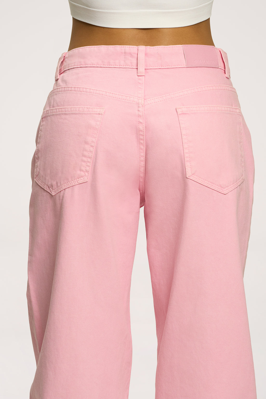 Džínsy boyfriend pink