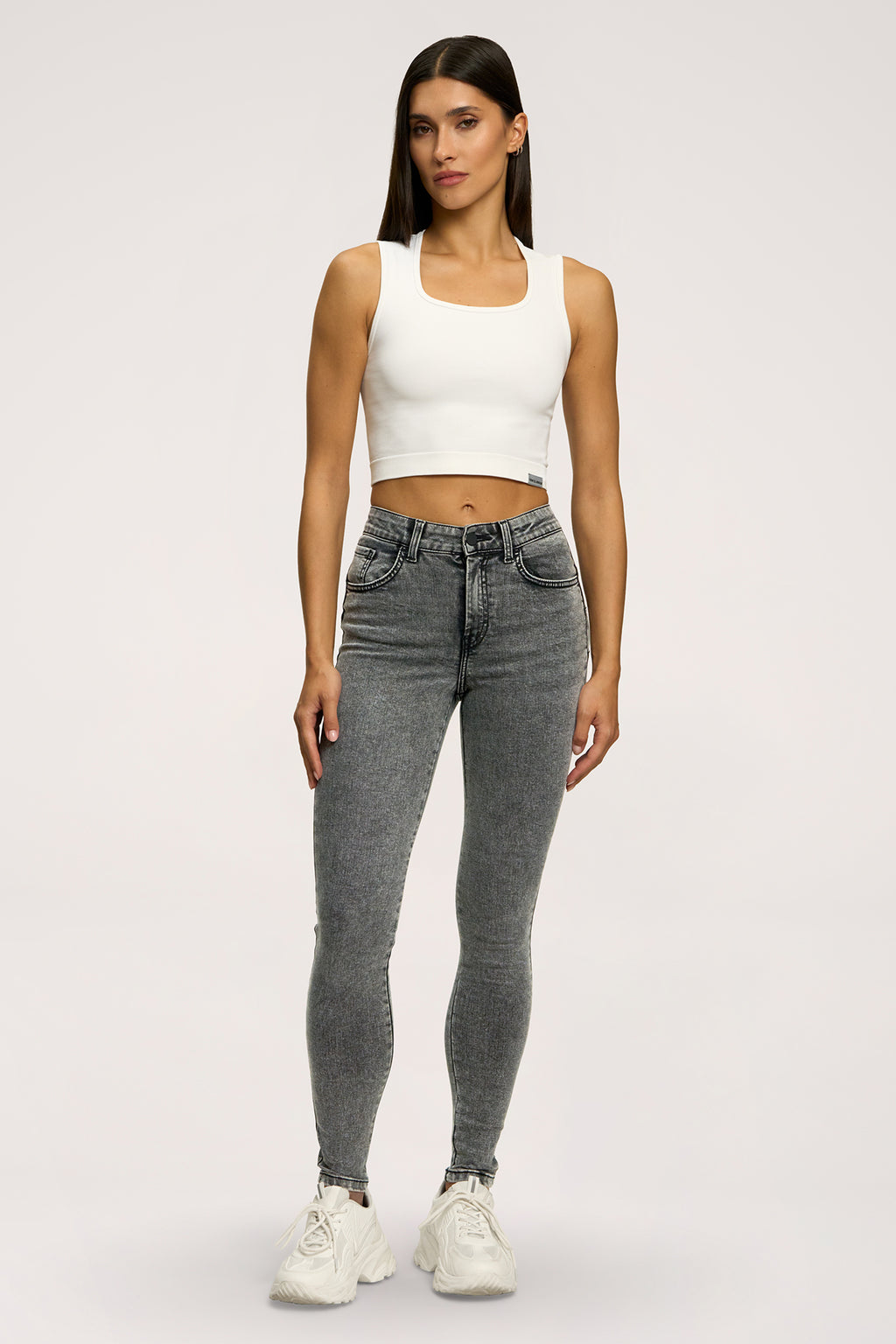 Džínsy skinny perfect slim light grey