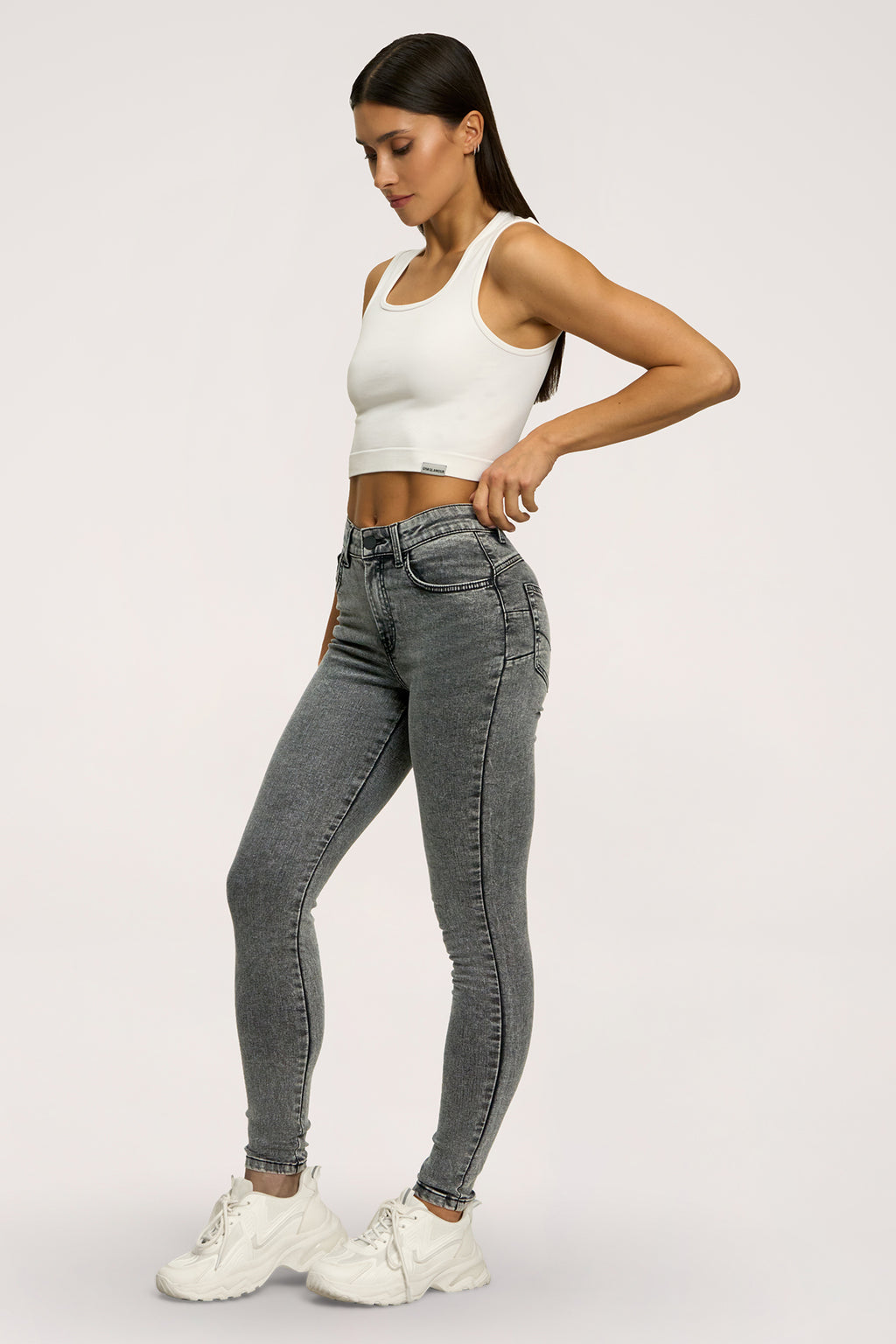 Džínsy skinny perfect slim light grey