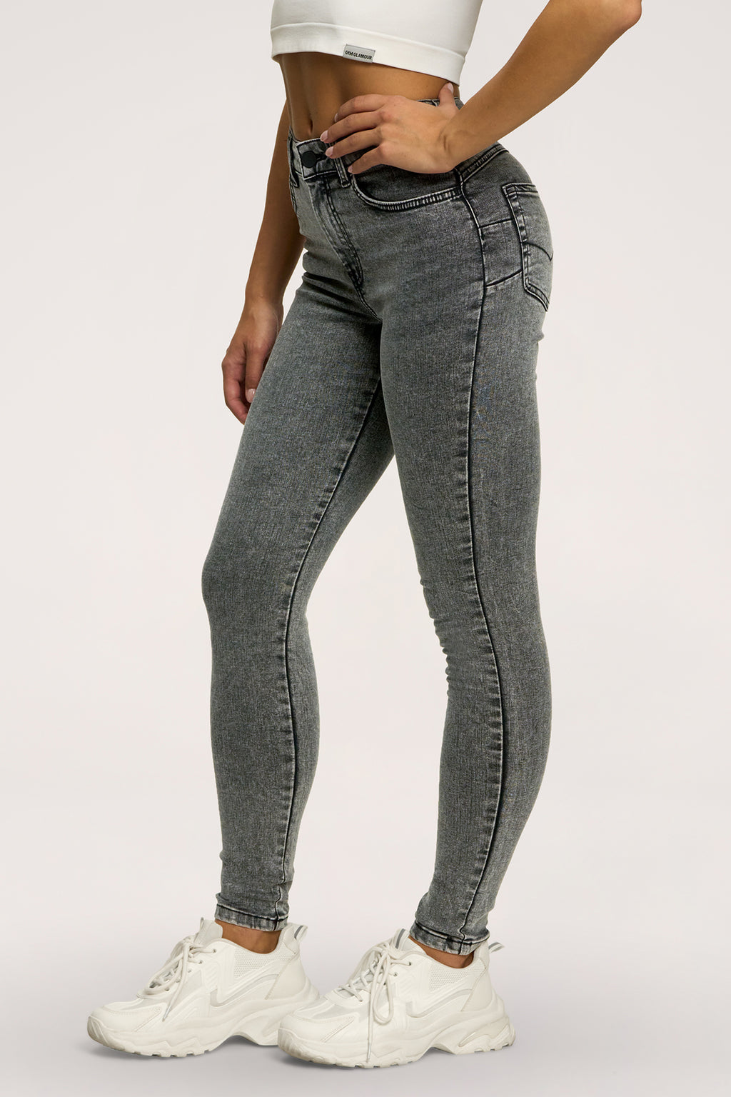 Džínsy skinny perfect slim light grey
