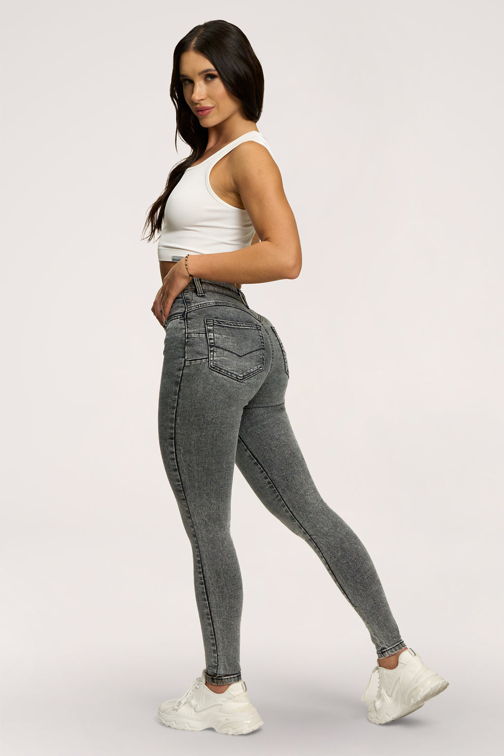 Džínsy skinny perfect slim light grey