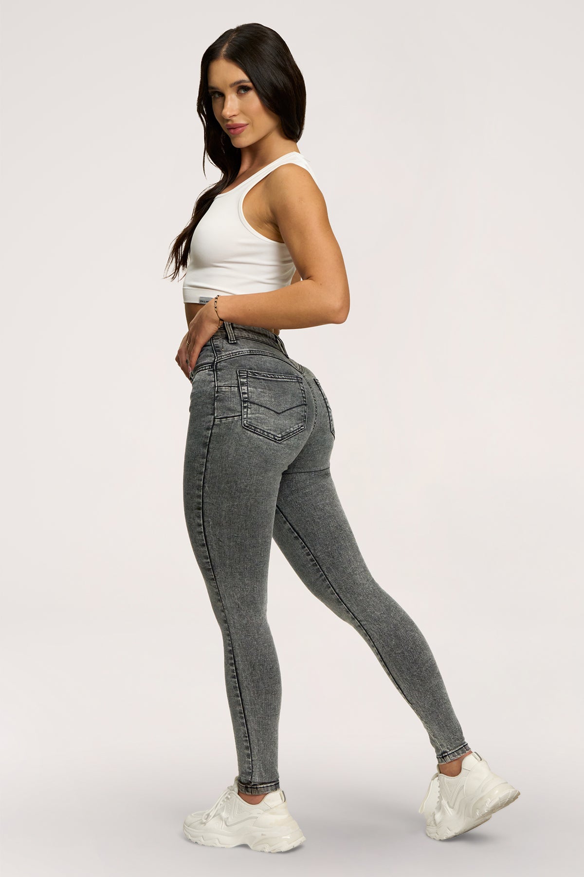 Džínsy skinny perfect slim light grey
