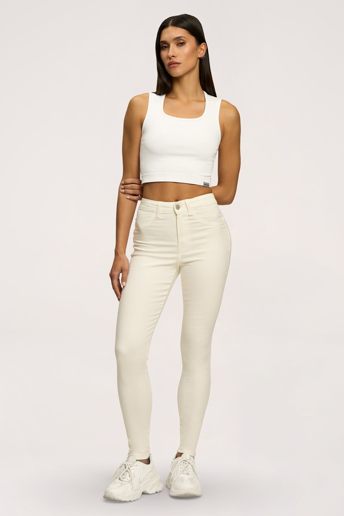Džínsy skinny perfect slim off white