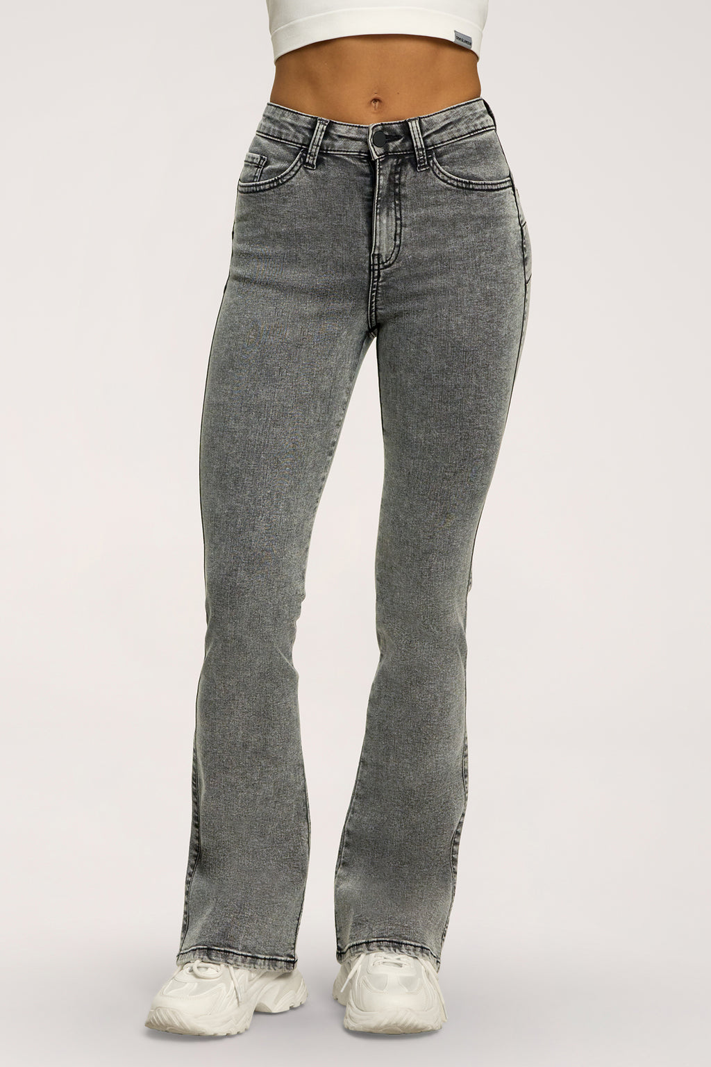 Džínsy zvony perfect slim light grey