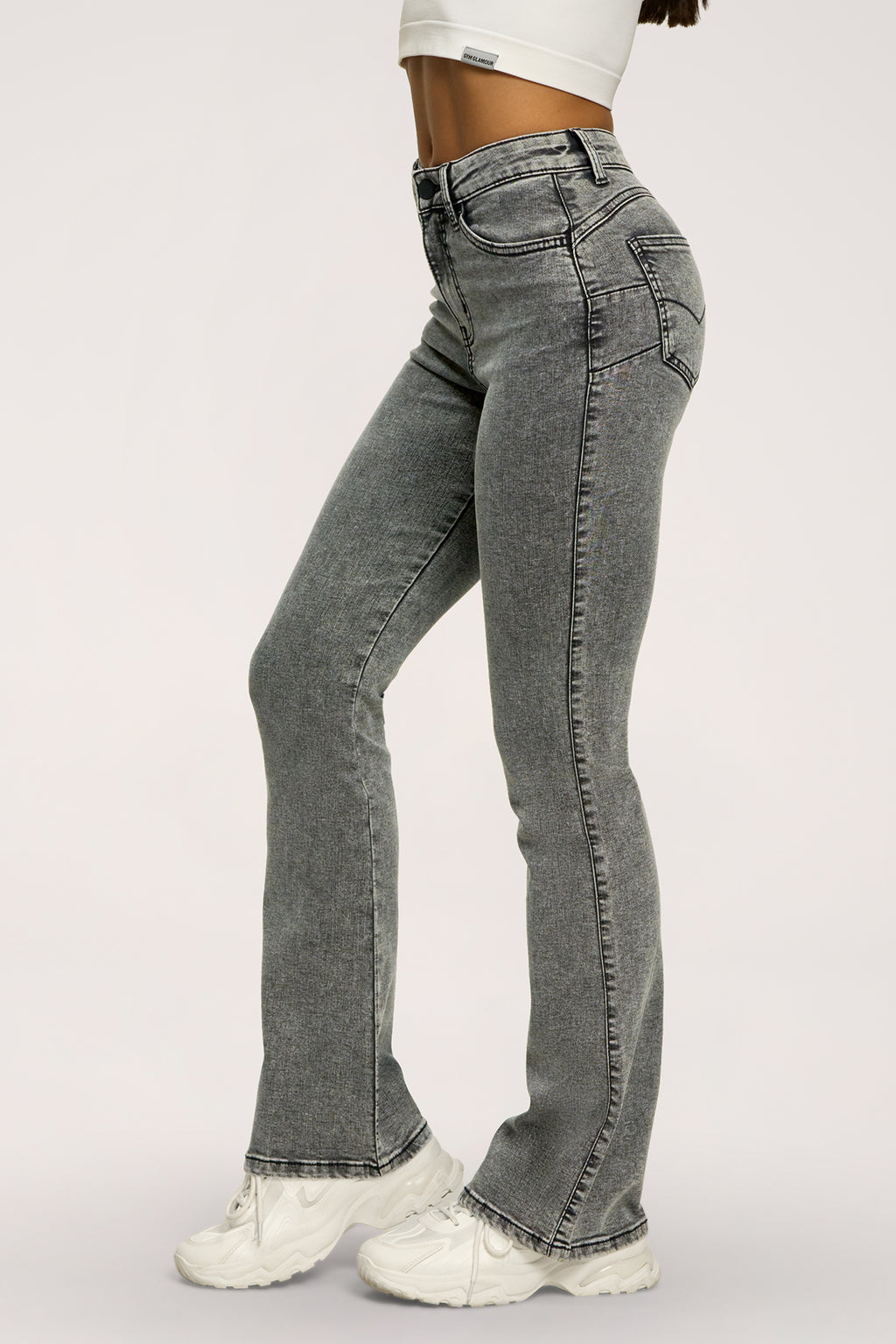 Džínsy zvony perfect slim light grey