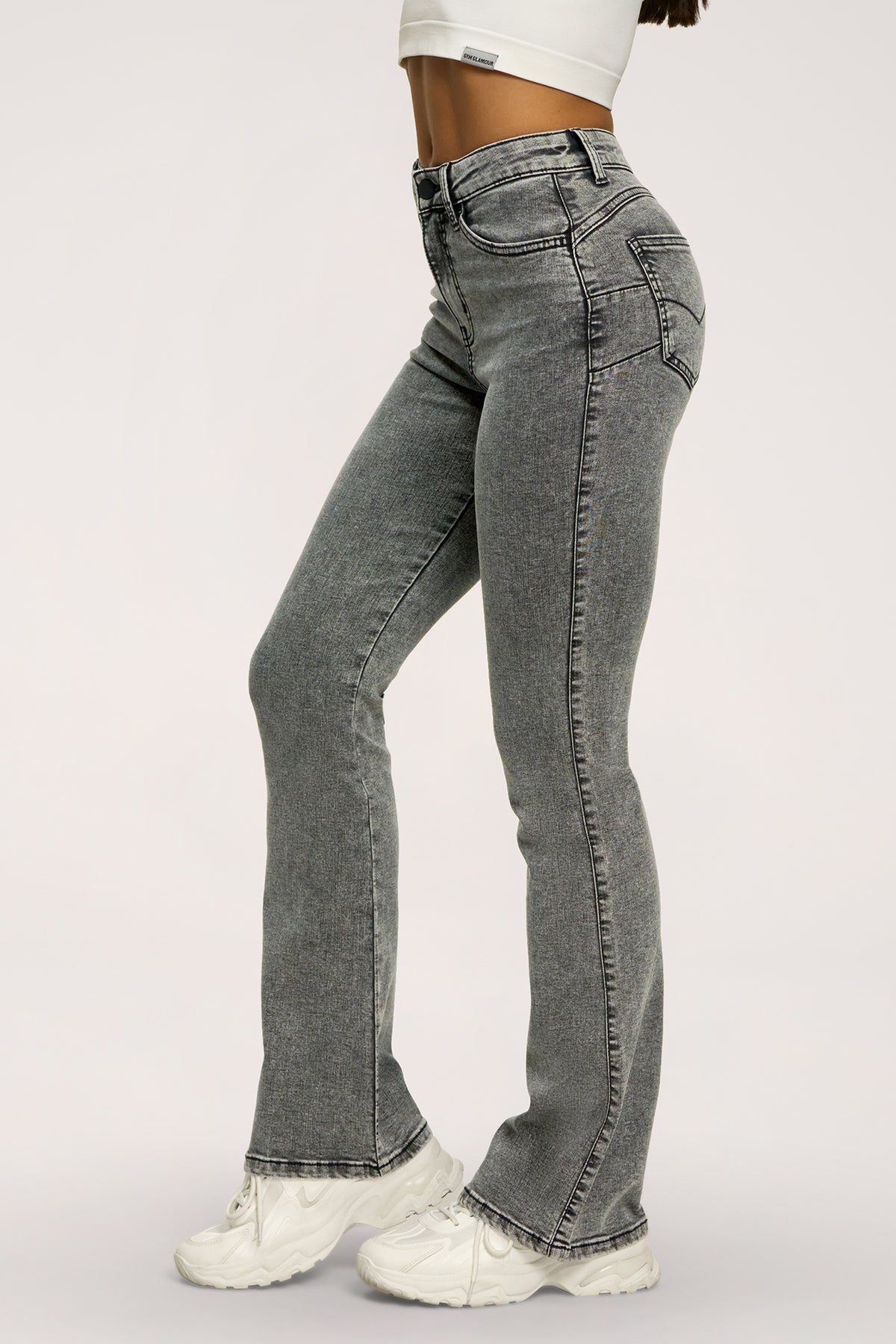 Džínsy zvony perfect slim light grey