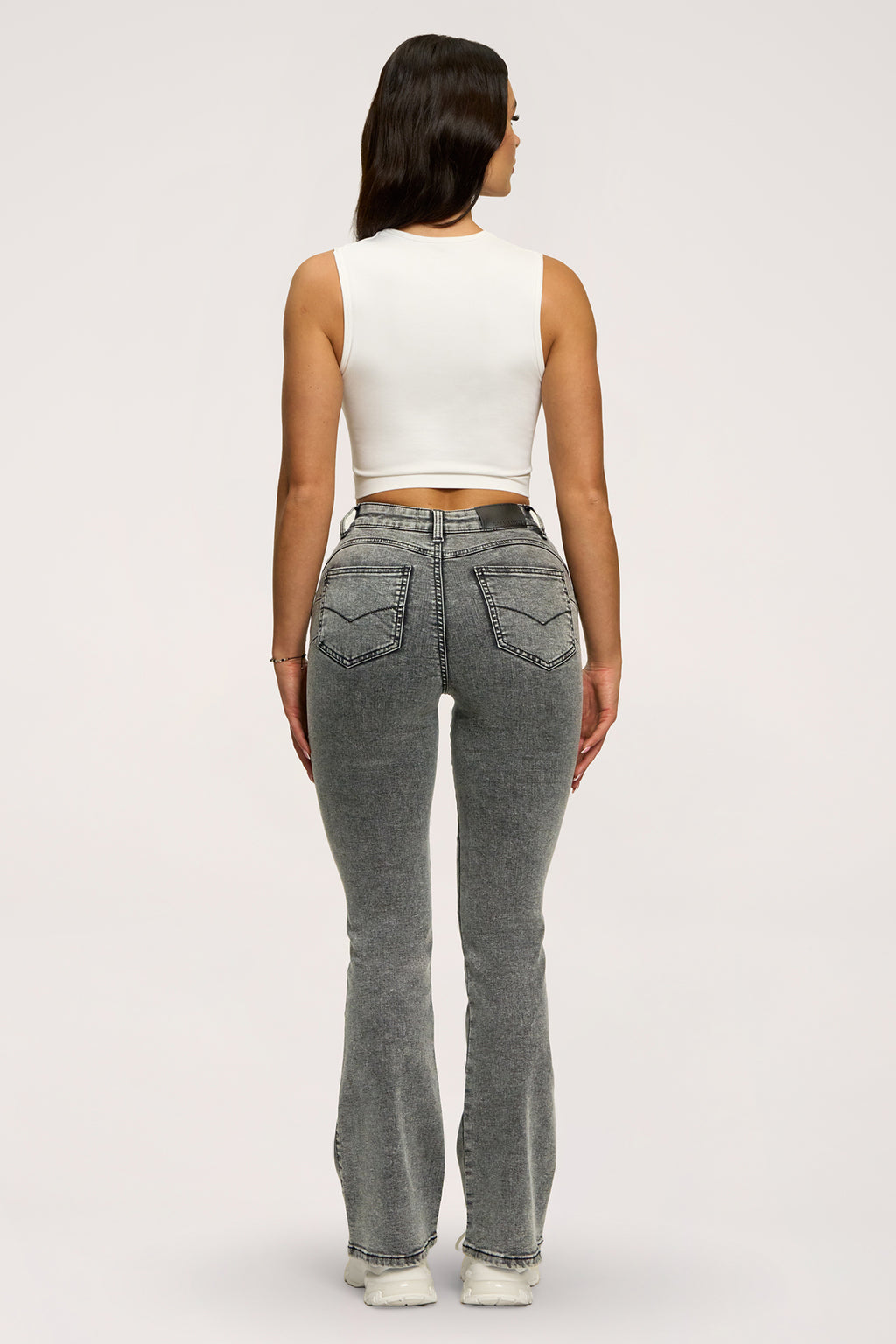 Džínsy zvony perfect slim light grey