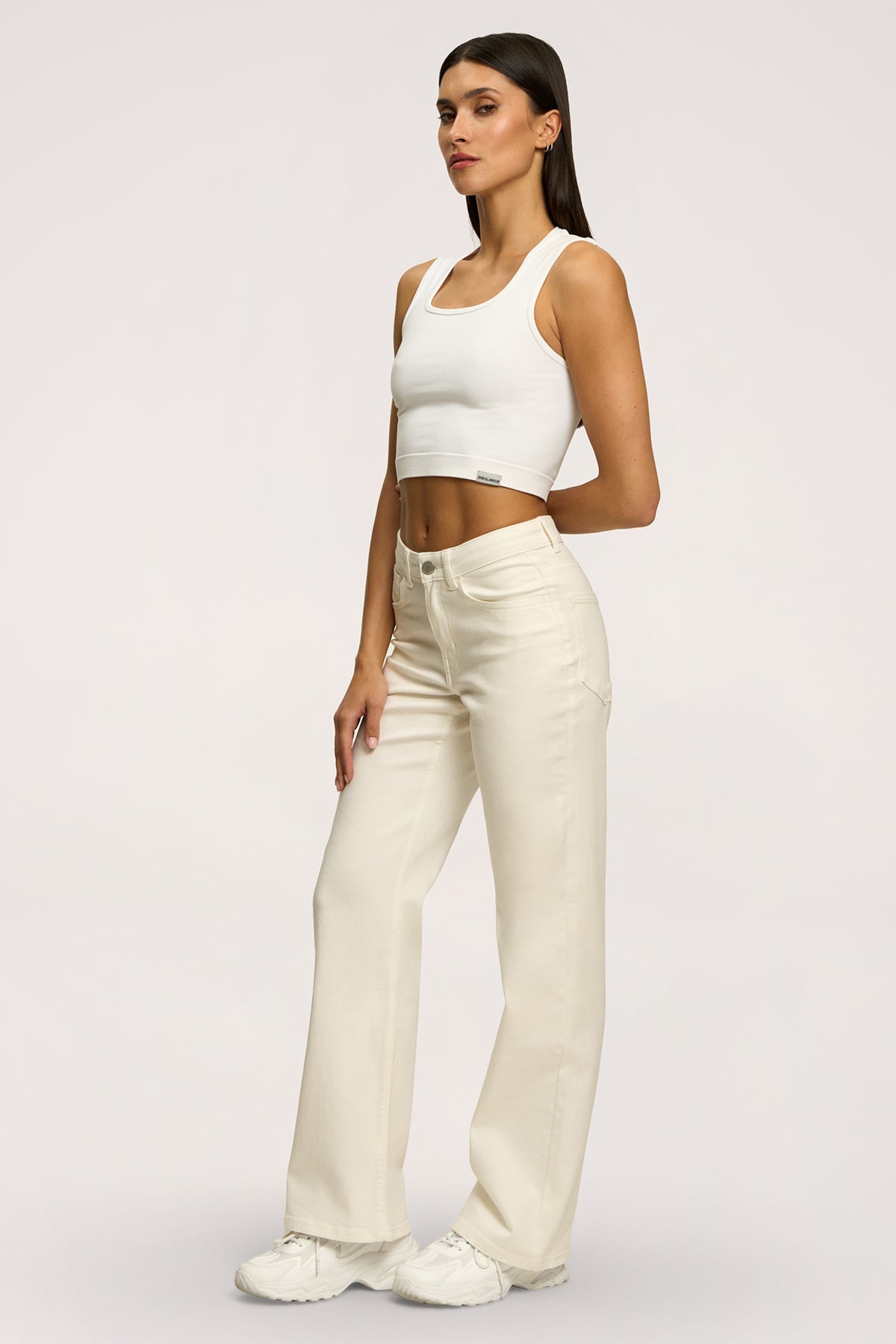 Džínsy s nízkym pásom off white