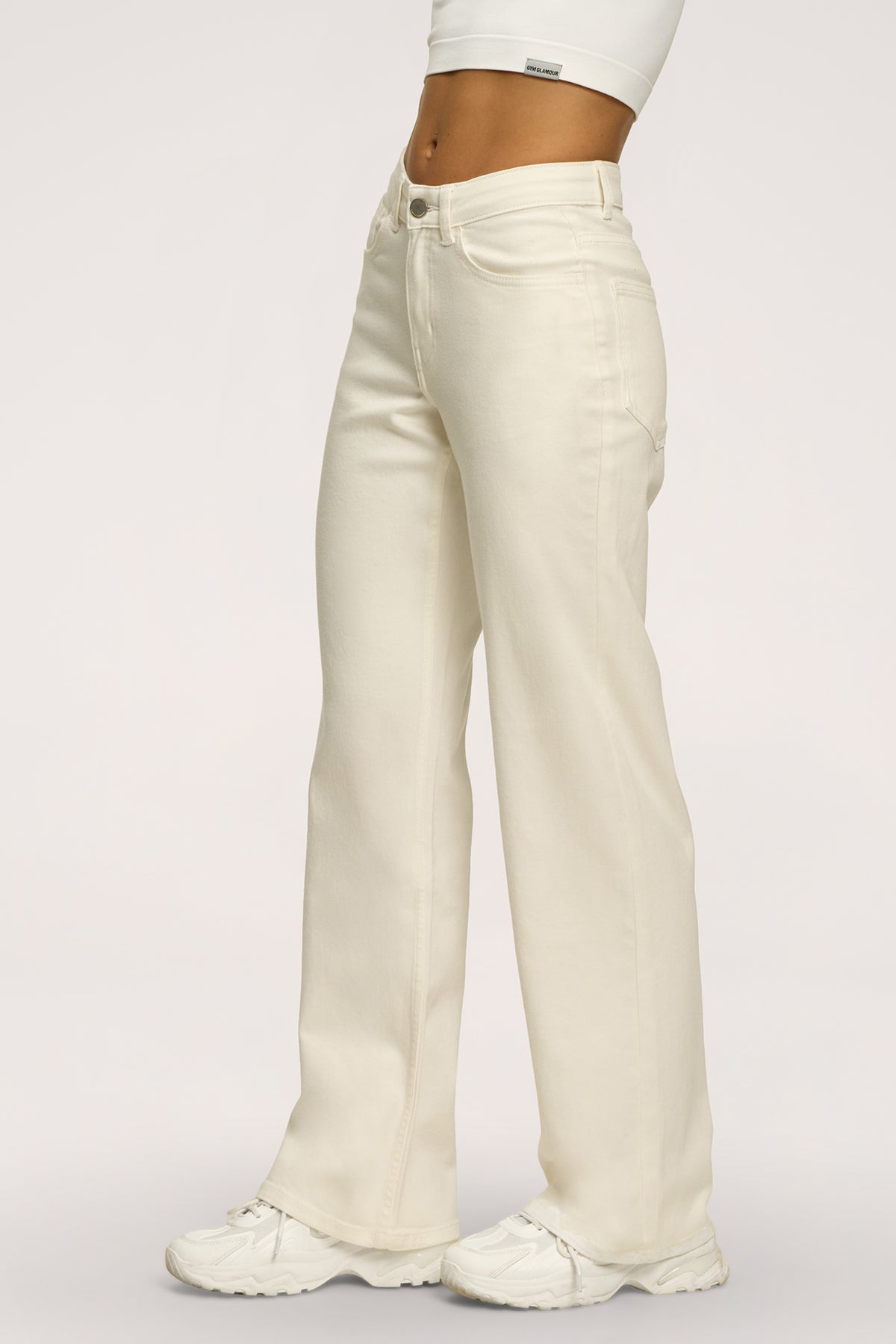 Džínsy s nízkym pásom off white