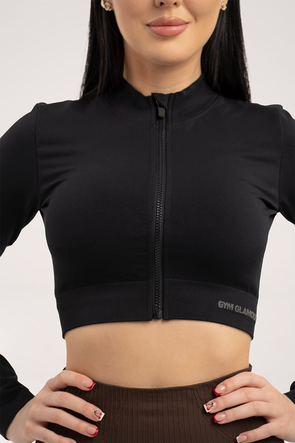 Bluza bezszwowa rozpinana black