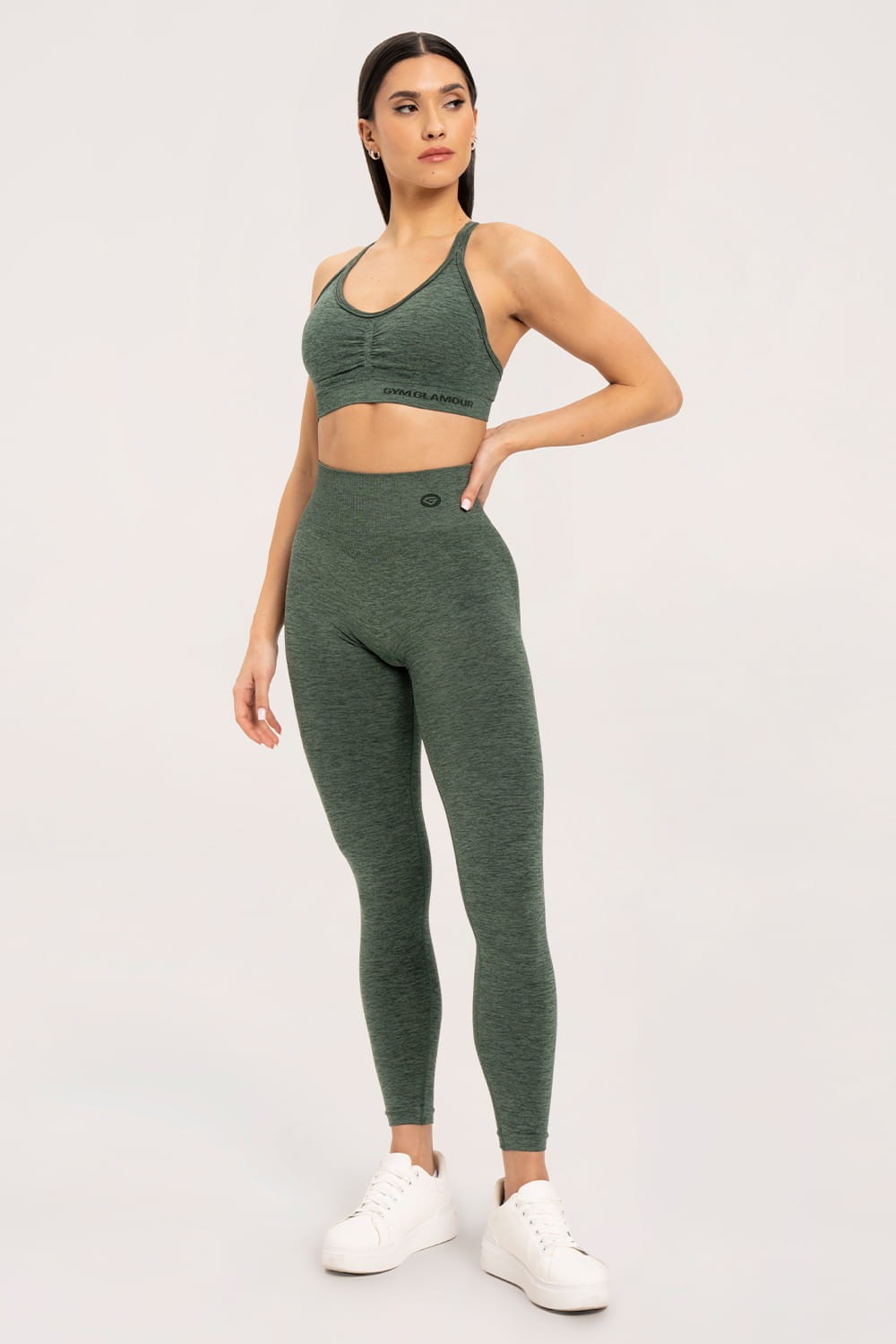 Leginsy seamless push up green