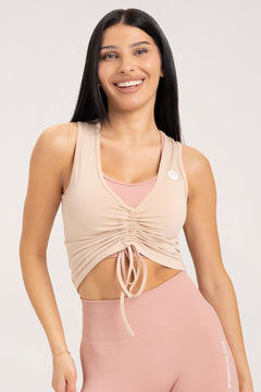 Top so sťahovaním beige