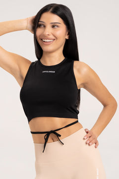 Top na šnúrovanie black
