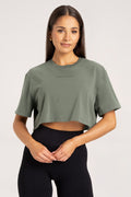T-shirt boxy dusty green