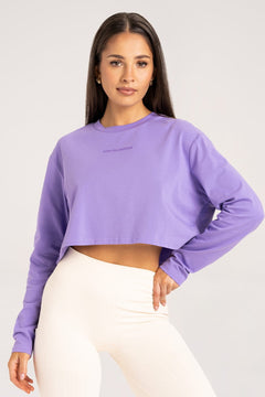 Tričko s dlhým rukávom boxy lilac crush