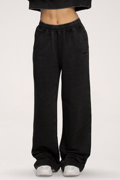 Tepláky s rovnou nohavicou Easy black