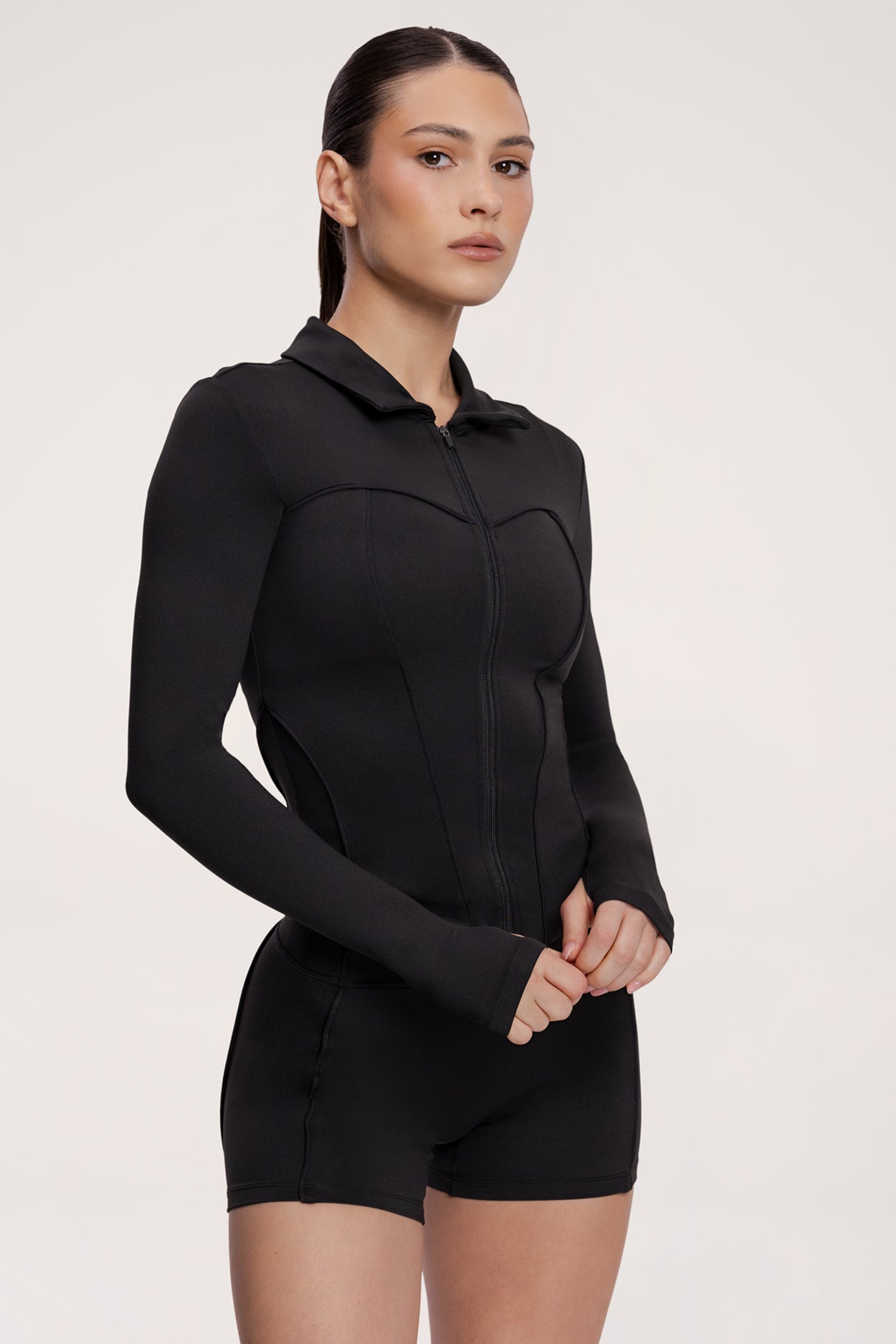Mikina na zips pilates era black